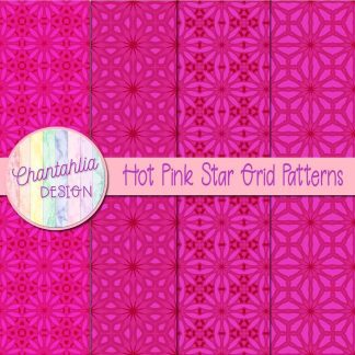 Free hot pink star grid patterns