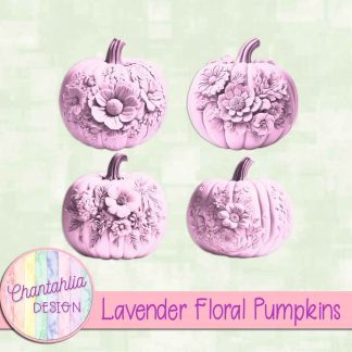 Free lavender floral pumpkins