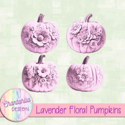 Free lavender floral pumpkins