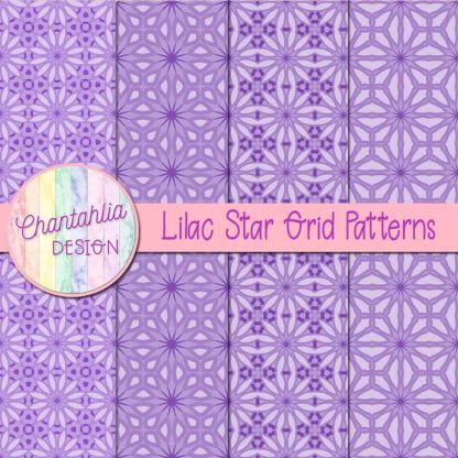 Free lilac star grid patterns