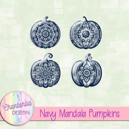 Free navy mandala pumpkins