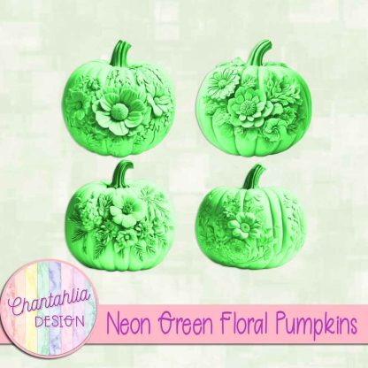 Free neon green floral pumpkins