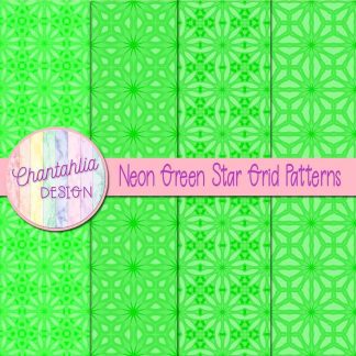 Free neon green star grid patterns