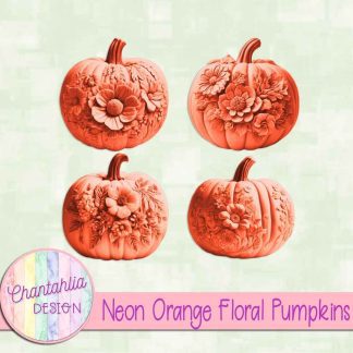 Free neon orange floral pumpkins