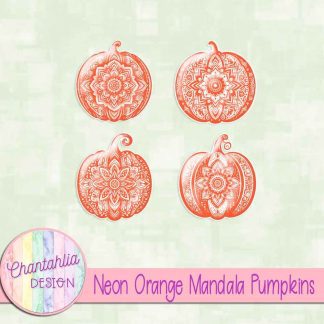 Free neon orange mandala pumpkins