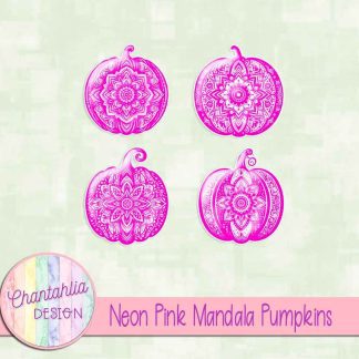 Free neon pink mandala pumpkins