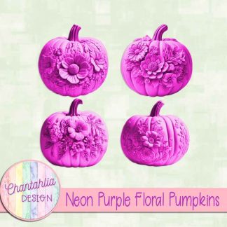 Free neon purple floral pumpkins