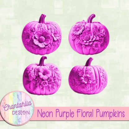 Free neon purple floral pumpkins