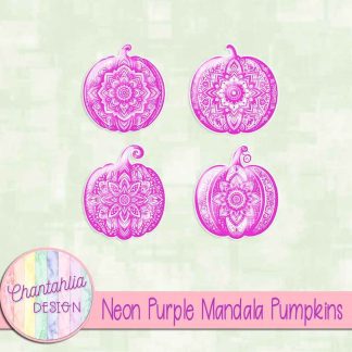 Free neon purple mandala pumpkins