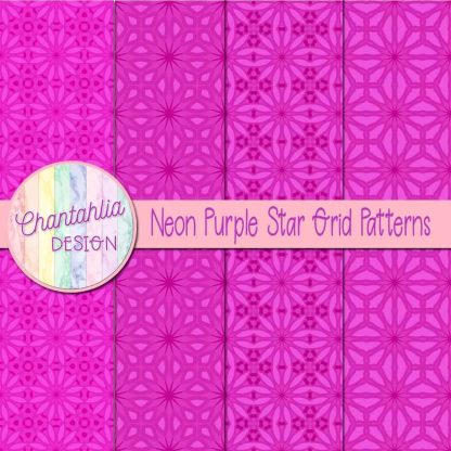 Free neon purple star grid patterns