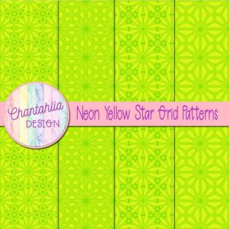 Free neon yellow star grid patterns