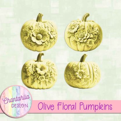 Free olive floral pumpkins