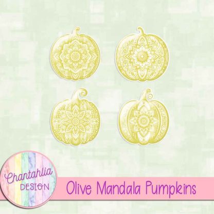 Free olive mandala pumpkins