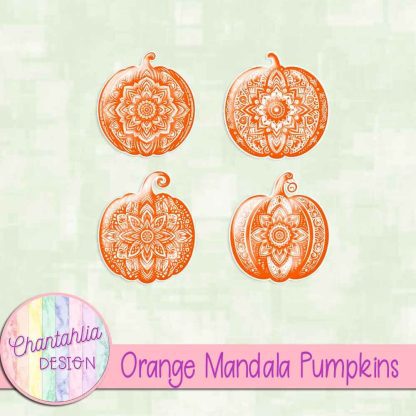 Free orange mandala pumpkins