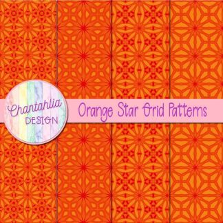 Free orange star grid patterns