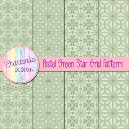 Free pastel green star grid patterns