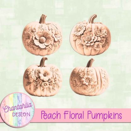 Free peach floral pumpkins