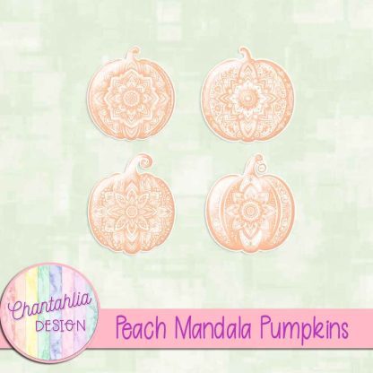 Free peach mandala pumpkins