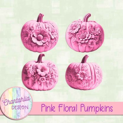 Free pink floral pumpkins