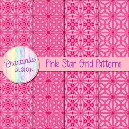 Free pink star grid patterns