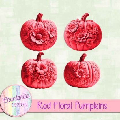 Free red floral pumpkins