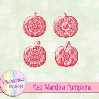 Free red mandala pumpkins