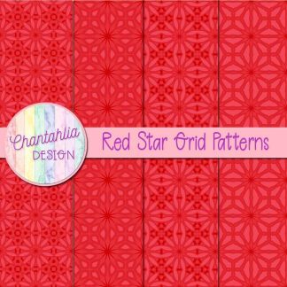 Free red star grid patterns