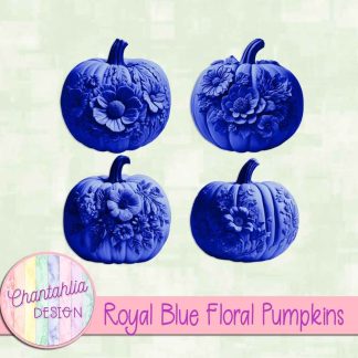 Free royal blue floral pumpkins