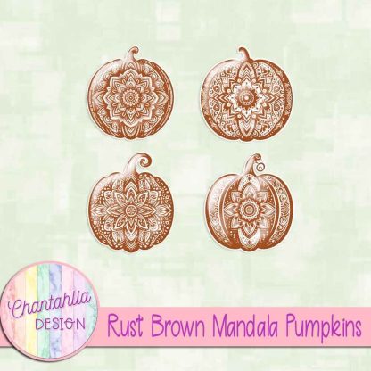 Free rust brown mandala pumpkins