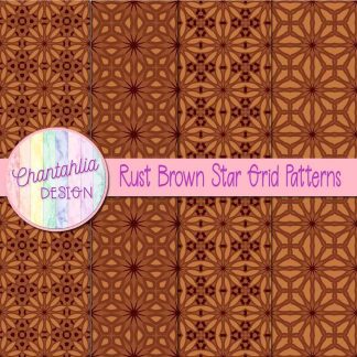 Free rust brown star grid patterns