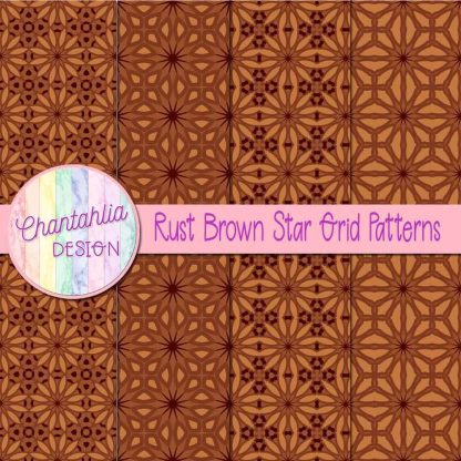 Free rust brown star grid patterns