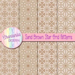 Sand Brown Star Grid Patterns