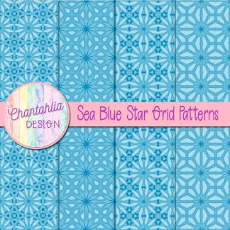 Free sea blue star grid patterns