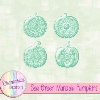 Free sea green mandala pumpkins