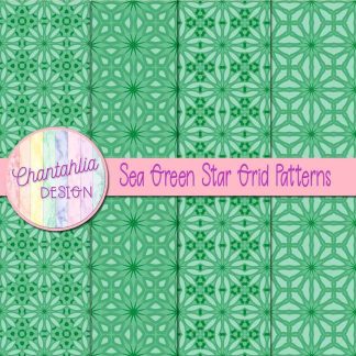 Free sea green star grid patterns