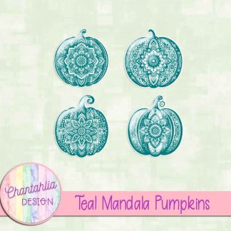 Free teal mandala pumpkins