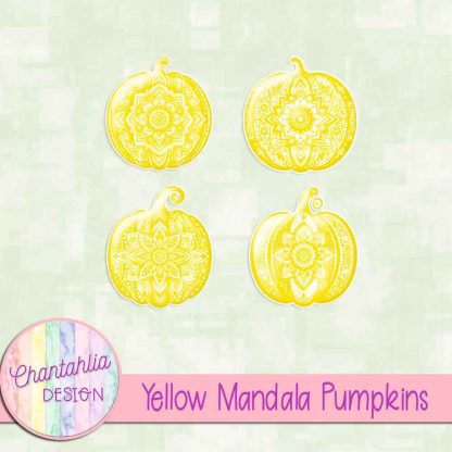 Free yellow mandala pumpkins