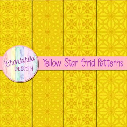 Free yellow star grid patterns