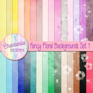 Free digital paper backgrounds featuring a fancy flower design