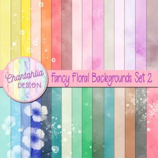 Free digital paper backgrounds featuring a fancy flower design