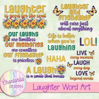 Free word art in a Laughter theme