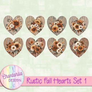 Free hearts in a Rustic Fall theme