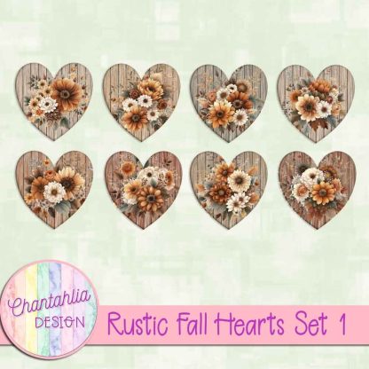 Free hearts in a Rustic Fall theme