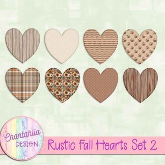 Free hearts in a Rustic Fall theme