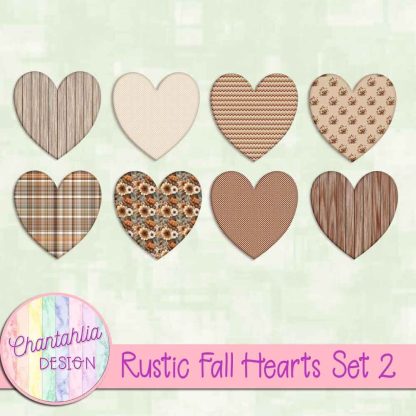 Free hearts in a Rustic Fall theme