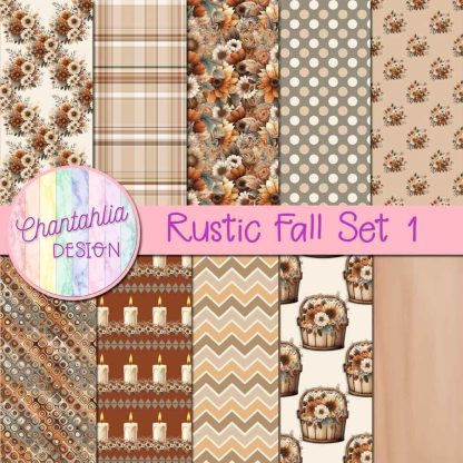 Free digital papers in a Rustic Fall theme