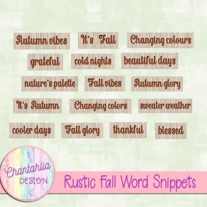 Free word snippets in a Rustic Fall theme