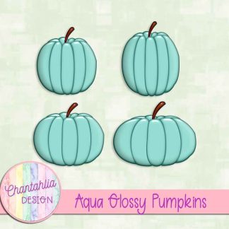 Free aqua glossy pumpkins