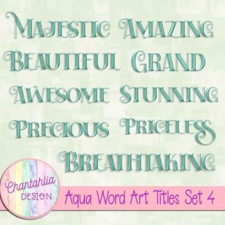 Free aqua word art titles set 4