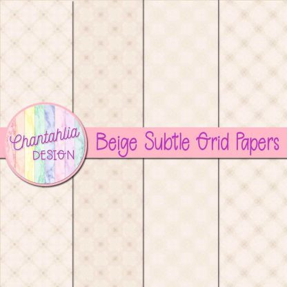 Free beige subtle grid digital papers